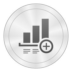 Bar Graph icon on a round button - Sharp Series N13