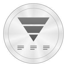 Pyramid icon on a round button - Sharp Series N7