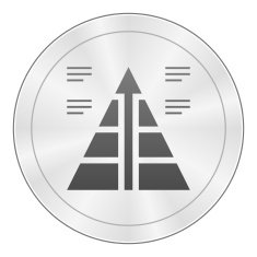 Pyramid icon on a round button - Sharp Series N8