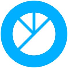 Pie Chart icon on a round button - Round Series N2