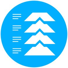 Flowchart icon on a round button - Round Series N7