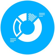 Donut Chart icon on a round button - Round Series N3
