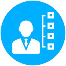 Businessman icon on a round button - Round Series N11