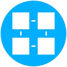 Flowchart icon on a round button - Round Series N8