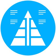 Pyramid icon on a round button - Round Series N8