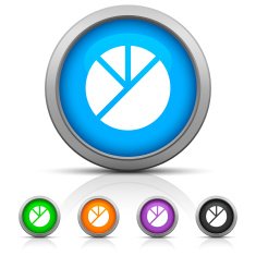 Pie Chart icon on round buttons - Gloss Series N3