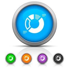 Donut Chart icon on round buttons - Gloss Series N3
