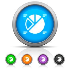 Pie Chart icon on round buttons - Gloss Series N4