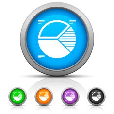Pie Chart icon on round buttons - Gloss Series N5