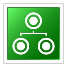 Organization Chart icon on a square button - Flat Series N3