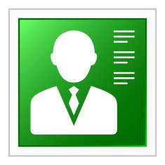 Businessman icon on a square button - Flat Series N10