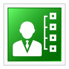 Businessman icon on a square button - Flat Series N11
