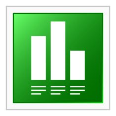 Bar Graph icon on a square button - Flat Series N14