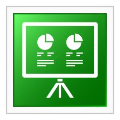 Projection Screen icon on a square button - Flat Series N3