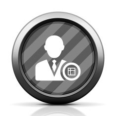 Businessman icon on a round button - Elite Series N9