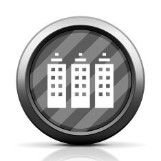 Office Building icon on a round button - Elite Series