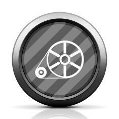 Flywheel icon on a round button - Elite Series