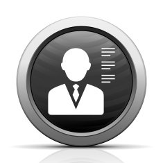 Businessman icon on a round button - Elect Series N10