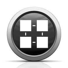 Flowchart icon on a round button - Elect Series N8