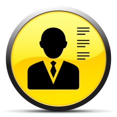 Businessman icon on a round button - Curve Series N10