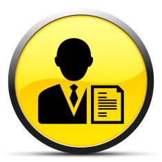 Businessman icon on a round button - Curve Series N13