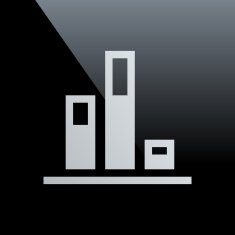 Bar Graph icon on a black background - Core Series N12