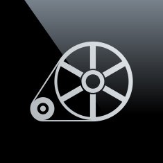 Flywheel icon on a black background - Core Series