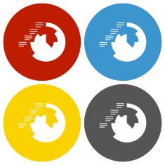 Coxcomb Chart icon on circle buttons - Circle Series N3