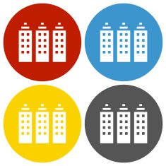 Office Building icon on circle buttons - Circle Series