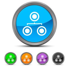 Organization Chart icon on circle buttons - Circled Series N3 free ...