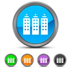 Office Building icon on circle buttons - Circled Series