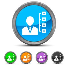 Businessman icon on circle buttons - Circled Series N10