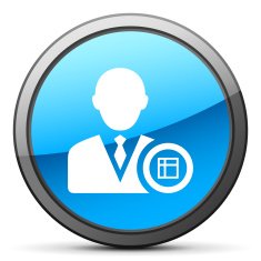 Businessman icon on a round button - Bright Series N8