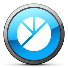 Pie Chart icon on a round button - Bright Series N3