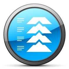 Flowchart icon on a round button - Bright Series N7
