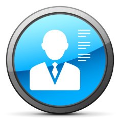 Businessman icon on a round button - Bright Series N9