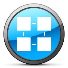 Flowchart icon on a round button - Bright Series N8