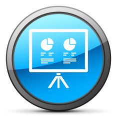 Projection Screen icon on a round button - Bright Series N3