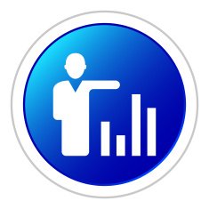 Businessman icon on a round button - Sticker Series N15
