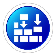 Wall icon on a round button - Sticker Series