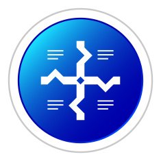 Flowchart icon on a round button - Sticker Series N9