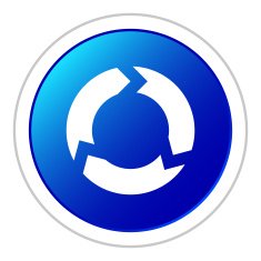 Chevron Chart icon on a round button - Sticker Series N10