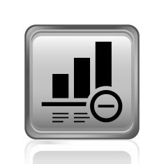 Bar Graph icon on a square button - Steel Series N16