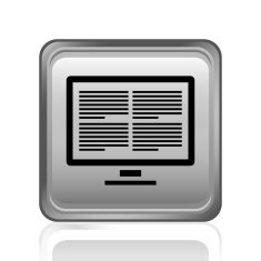 Computer Monitor icon on a square button - Steel Series