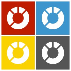 Donut Chart icon on square buttons - Square Series N4