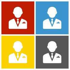 Businessman icon on square buttons - Square Series N16