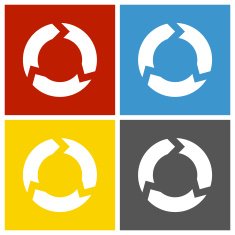 Chevron Chart icon on square buttons - Square Series N10