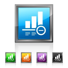 Bar Graph icon on square buttons - Squared Series N16