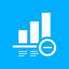 Bar Graph icon on a blue background - Smooth Series N15
