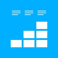 Bar Graph icon on a blue background - Smooth Series N16